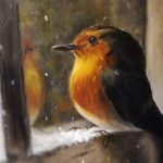 robin bird oil painting sophie guedon