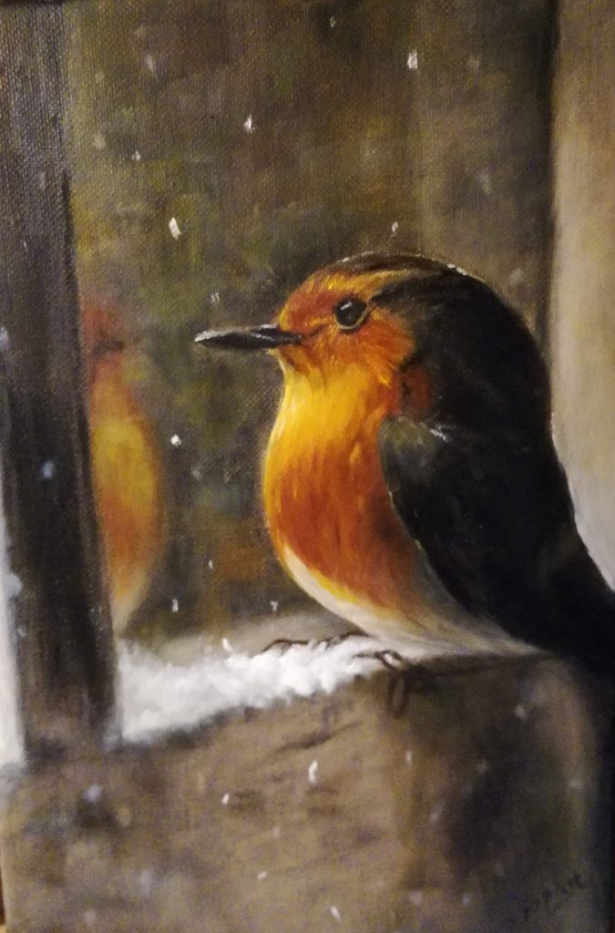 robin bird oil painting sophie guedon