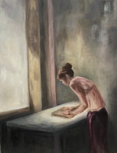Painting of a woman with the ligh of a window