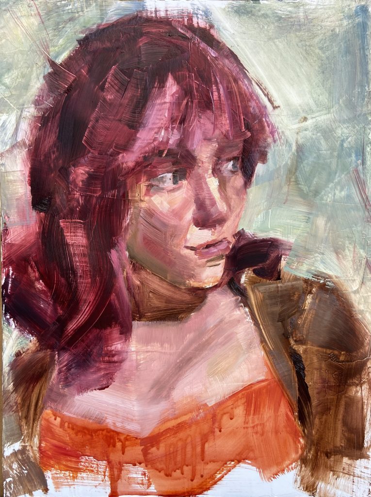 oil painting portrait of a girl