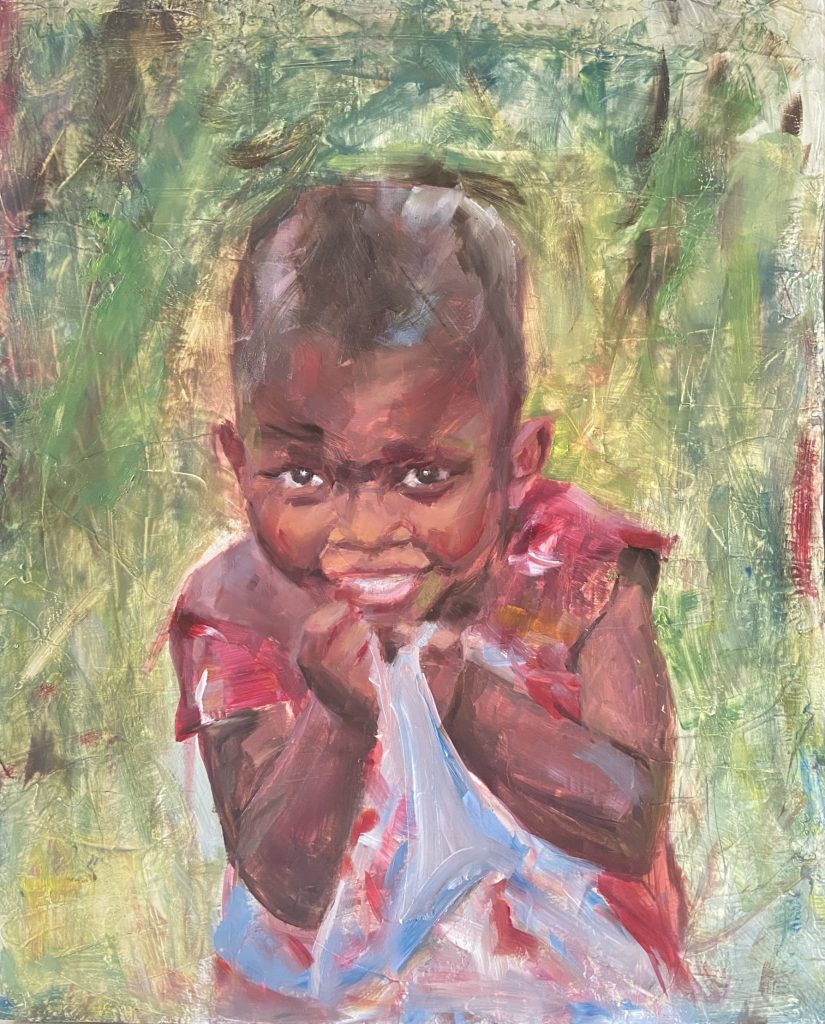 painting of little afrian girl