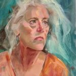old woman expressive oil painting portrait